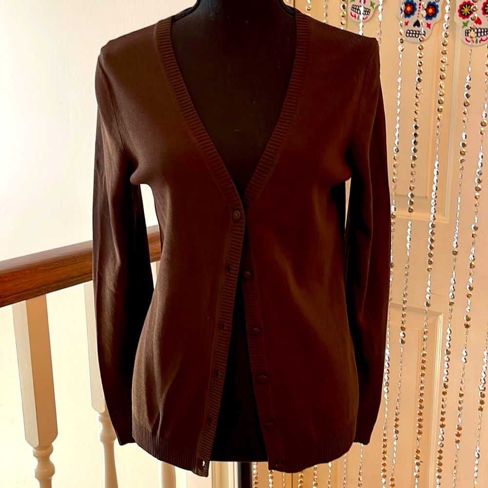 Ann Taylor Loft chocolate brown cardigan